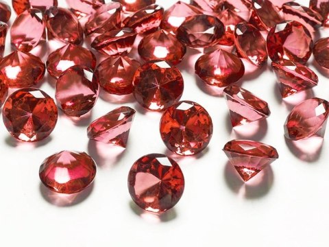 Kryształki, diamenty - 20mm czerwone