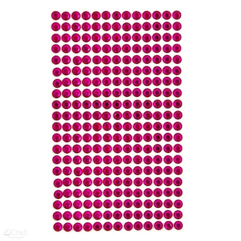 Kryształki samoprzylepne - dżety przeźroczyste fuchsia - 6mm 260szt [GRKR-053]