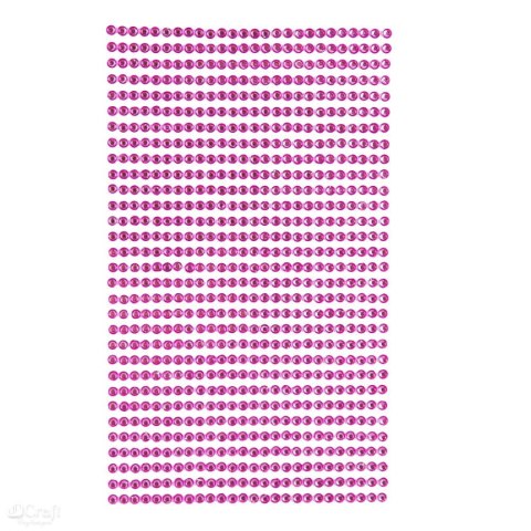 Kryształki samoprzylepne - dżety przeźroczyste pink - 3mm 806szt [GRKR-041]