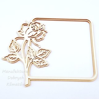 MDK T0109 Ramka kwadratowa 3D z ażurową różą 103x83mm