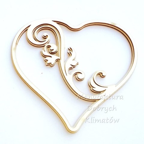 MDK T0121 Ramka serce 3D z ornamentem - 79x75mm