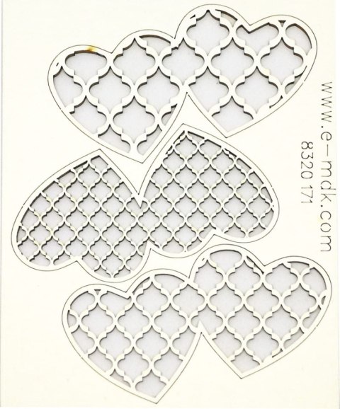 MDK T0171 Serca podwójne ażurowe ok. 50x26mm - 3szt