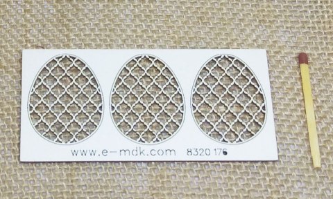 MDK T0176 Jajka ażurowe ok. 35x27mm -3szt