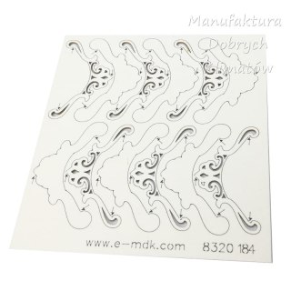 MDK T0184 Narożniki 3D ornamentowe - 28x52mm -6szt