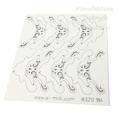 MDK T0184 Narożniki 3D ornamentowe - 28x52mm -6szt