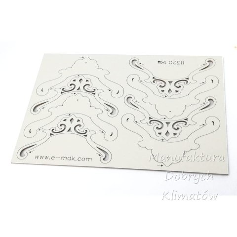 MDK T0186 Narożniki 3D ornamentowe - 37x63mm -4szt