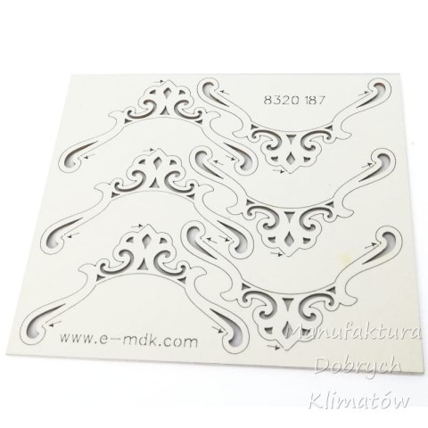 MDK T0187 Narożniki ornamentowe - 35x61 mm -6szt