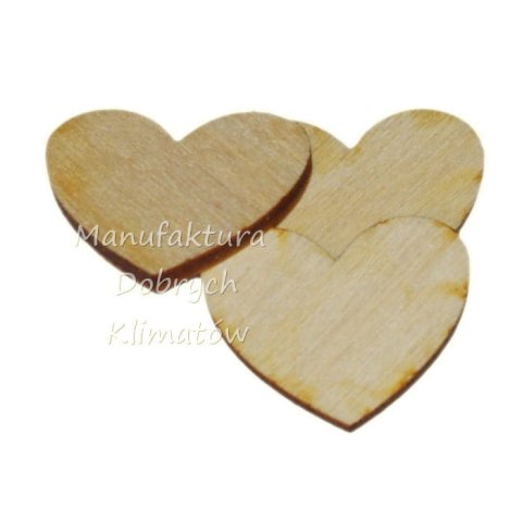 MDK005 Serduszka ze sklejki 30x25mm komplet 3 szt