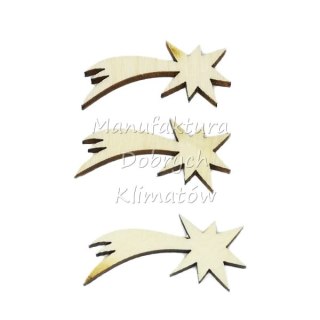 MDK0532 Gwiazdki betlejemskie ze sklejki 35x17,5mm komplet 3 szt