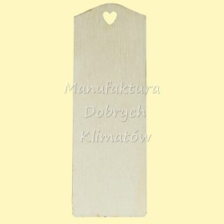 MDK092 Zakładka klasyczna ze sklejki 3mm 50x150mm - serce
