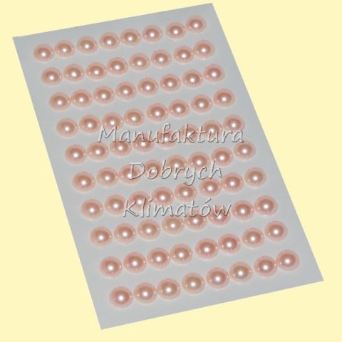 Półperełki samoprzylepne 10mm blado różowe perłowe PK10BR 80szt