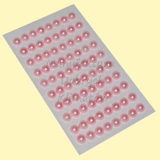 Półperełki samoprzylepne 10mm różowe perłowe PK10R 80szt