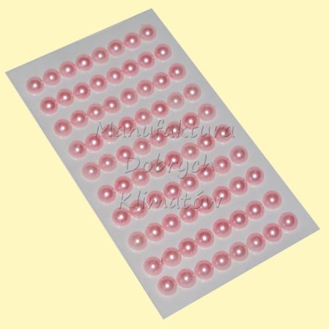 Półperełki samoprzylepne 10mm różowe perłowe PK10R 80szt