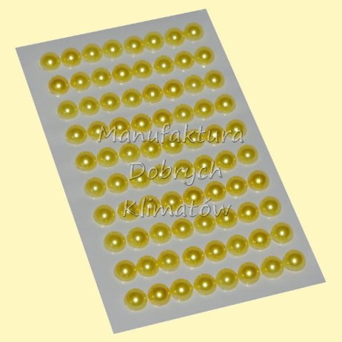 Półperełki samoprzylepne 10mm żółte perłowe PK10ZO 80szt