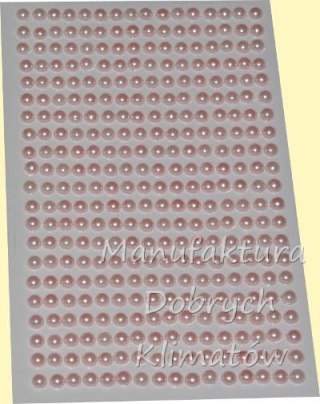 Półperełki samoprzylepne 5mm jasno-rózowe kolor 142 - 336szt