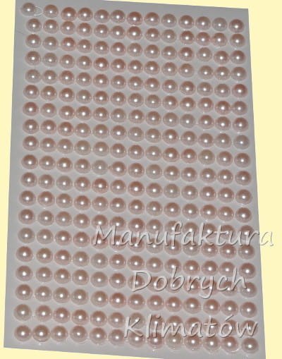Półperełki samoprzylepne 6mm jasno-rózowe kolor 142 - 247szt