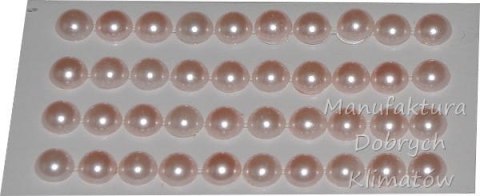 Półperełki samoprzylepne 8mm małe - jasnoróżowe - 40szt