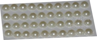 Półperełki samoprzylepne 8mm małe - kremowe - 40szt