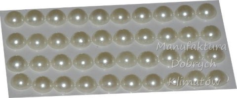Półperełki samoprzylepne 8mm małe - kremowe - 40szt