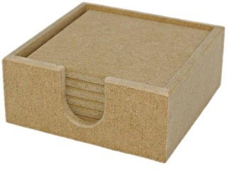 Pudełko na podkładki kwadratowe MDF - płaskie (2158)