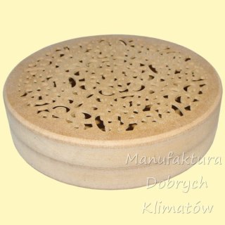 Pudełko okrągłe MDF z ażurem średnica 22 cm