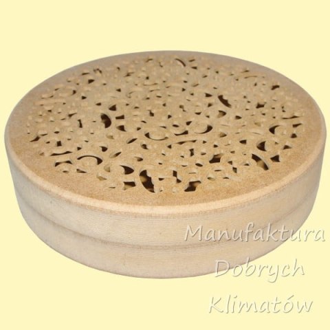 Pudełko okrągłe MDF z ażurem średnica 22 cm