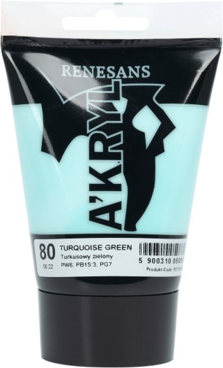 Renesans farba akrylowa Akryl 100ml - Turkusowy zielony 80