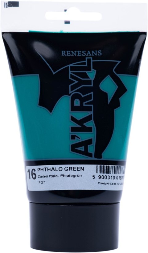 Renesans farba akrylowa Akryl 100ml - Zieleń ftalo 16