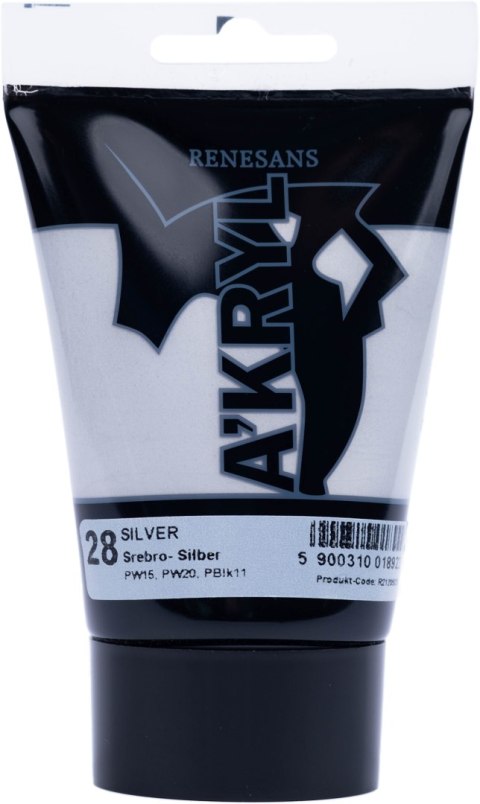 Renesans farba akrylowa metaliczna Akryl 100ml - Srebro 28