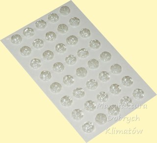 Różyczki samoprzylepne śr, 12mm - 40szt - białe