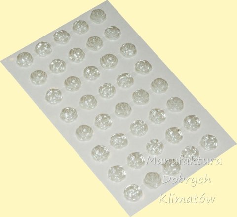 Różyczki samoprzylepne śr, 12mm - 40szt - białe
