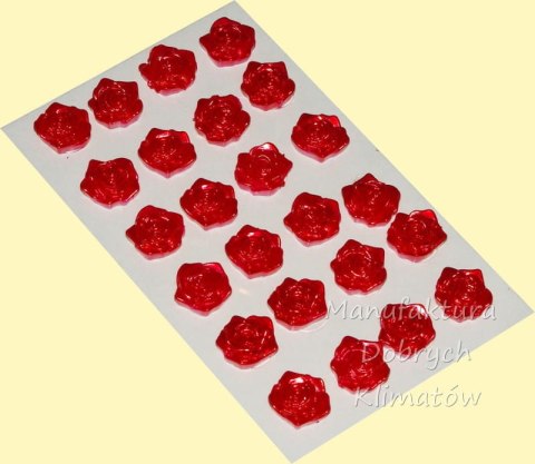 Różyczki samoprzylepne śr, 18mm - 24szt - czerwone