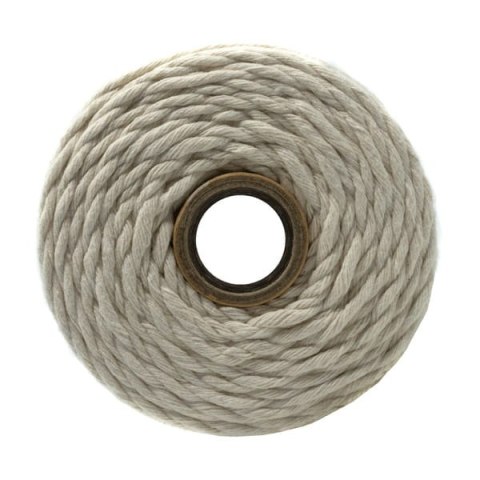 Sznurek bawełniany skręcany do makramy 5mm naturalny, limestone - 100m